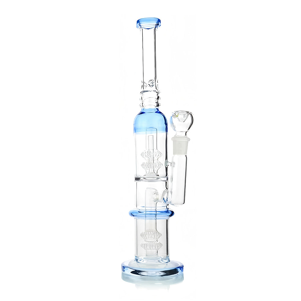 Heavy Hitter Quad Perc Bong 14" in Blue