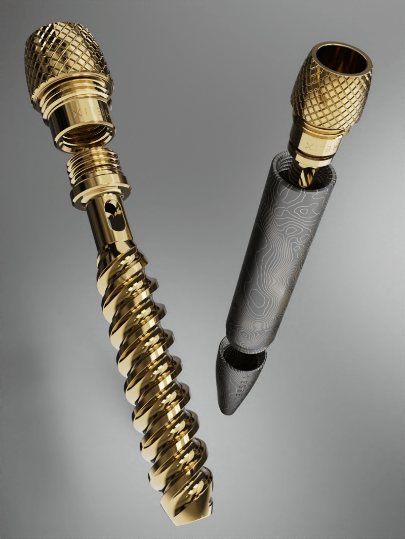 Helix Gunmetal Dry Herb Pipe All Parts