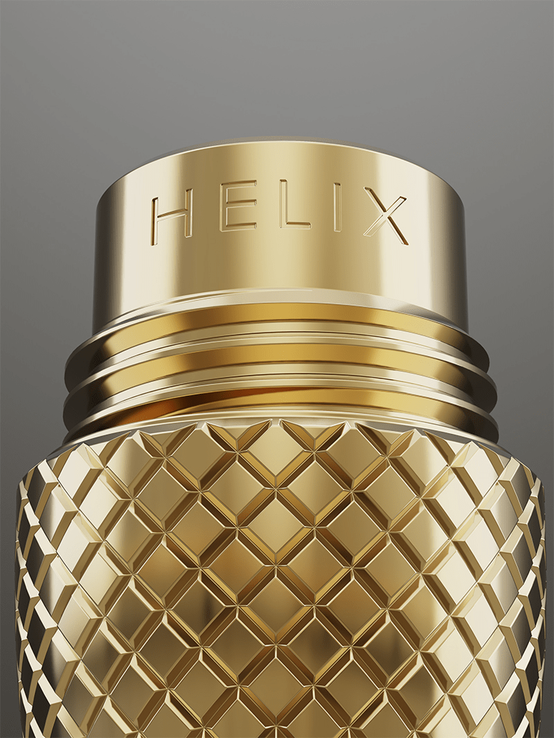 Closeup of Helix Gunmetal Dry Herb Pipe