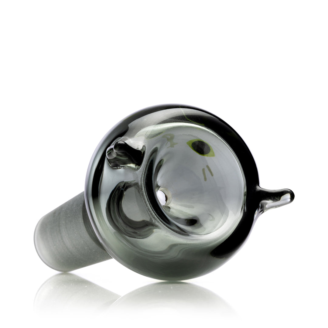 Top view of Hemper Black Cat 14mm smoke glass bowl