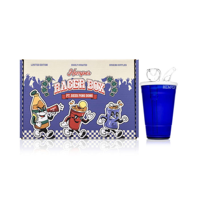 Hemper Blue Beer Pong 5mm Thick Glass Bong