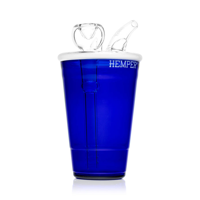 Hemper Blue Beer Pong 5mm Thick Glass Bong