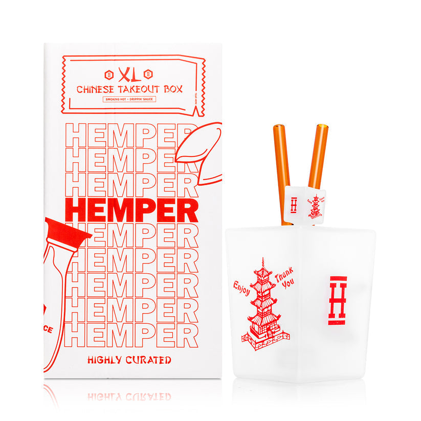 Hemper 9″ Chinese Takeout Box XL Bong Showerhead Perc