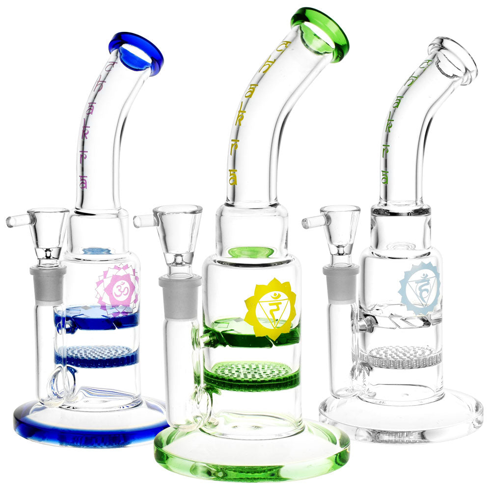 Honeycomb and Vortex Perc Glass Bong