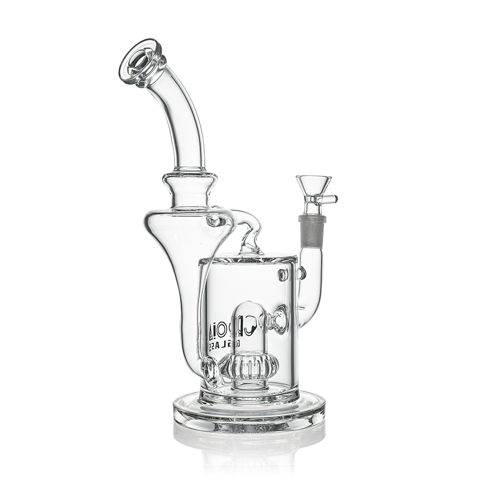 10" Hourglass Recycler Scientific Bong with Crown Perc