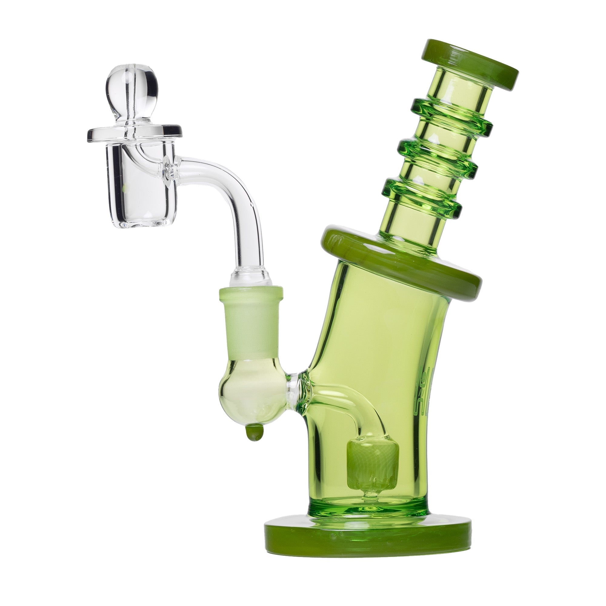 Human Grade 6.25" Bent Neck Dab Rig Matrix Green