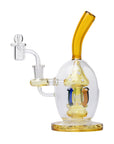 Human Grade Mushroom Globe Dab Rig in amber color