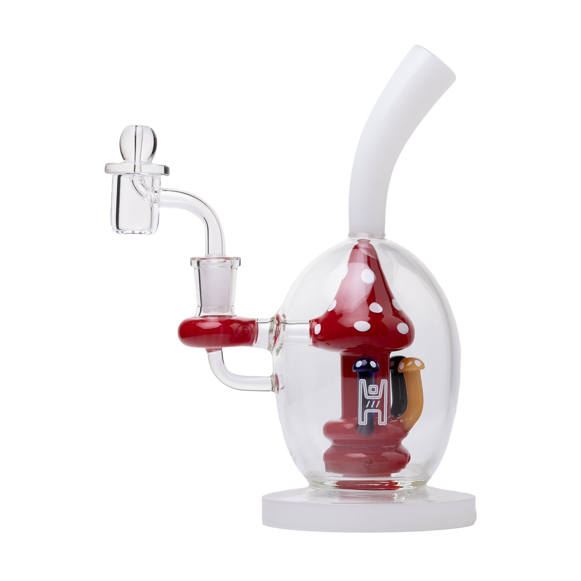 Human Grade Mushroom Globe Dab Rig – 14mm Quartz Bucket & Carb Cap Set ...