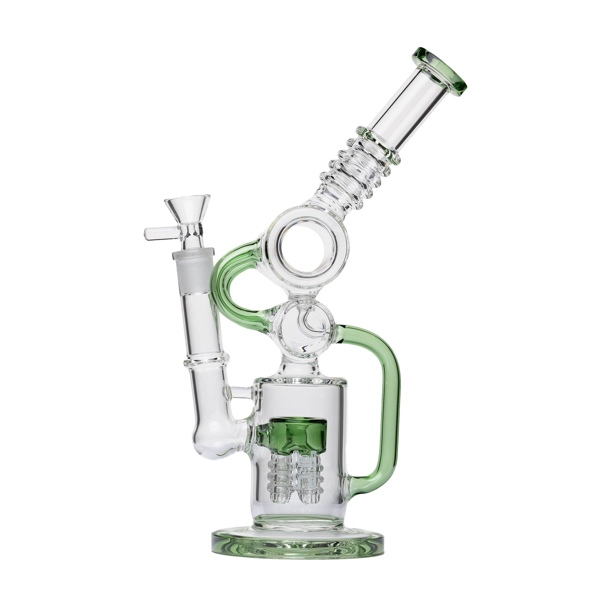 Human Grade Raygun Glass Water Pipe Percolator Green