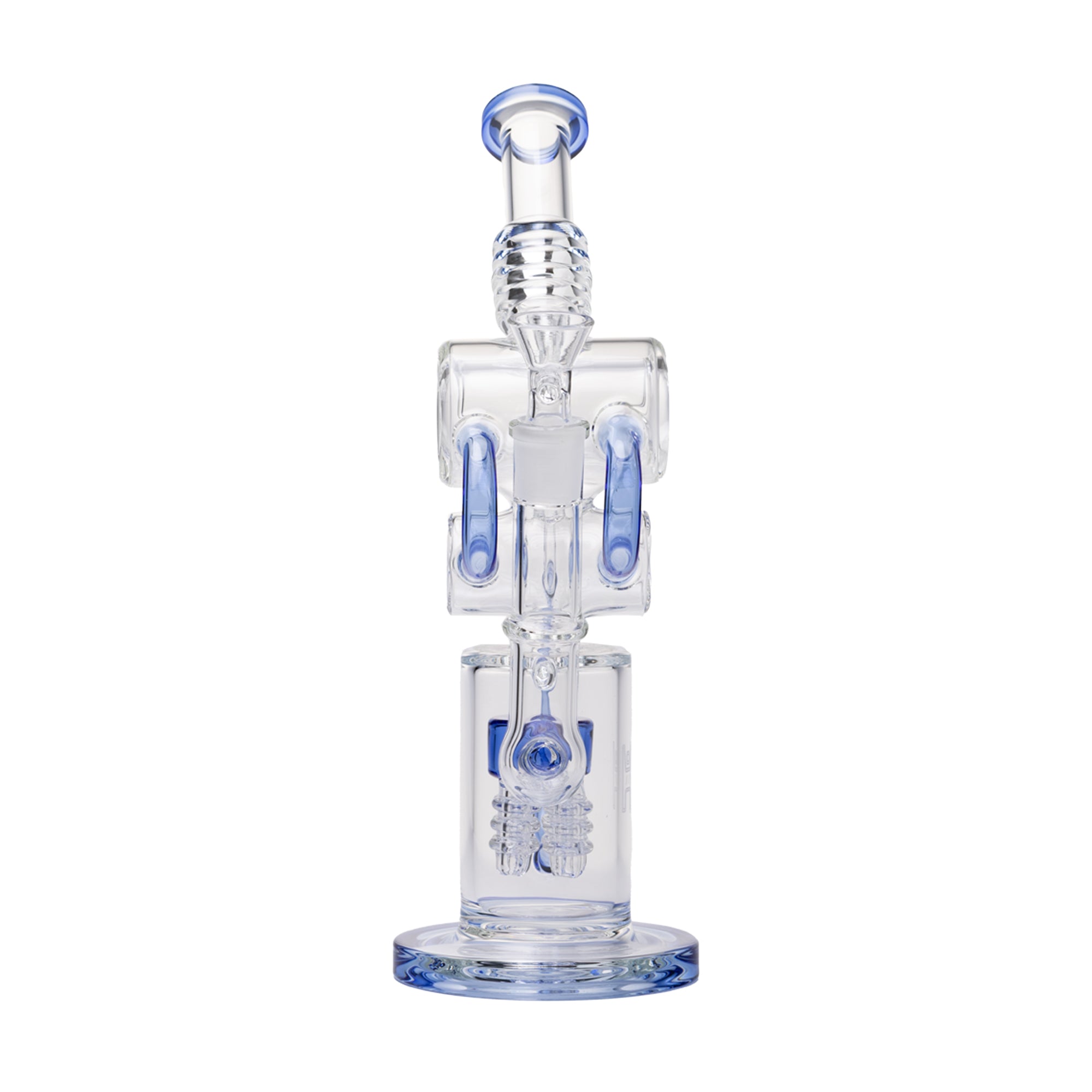 Human Grade Raygun Percolator Water Pipe in Light Blue – Back View