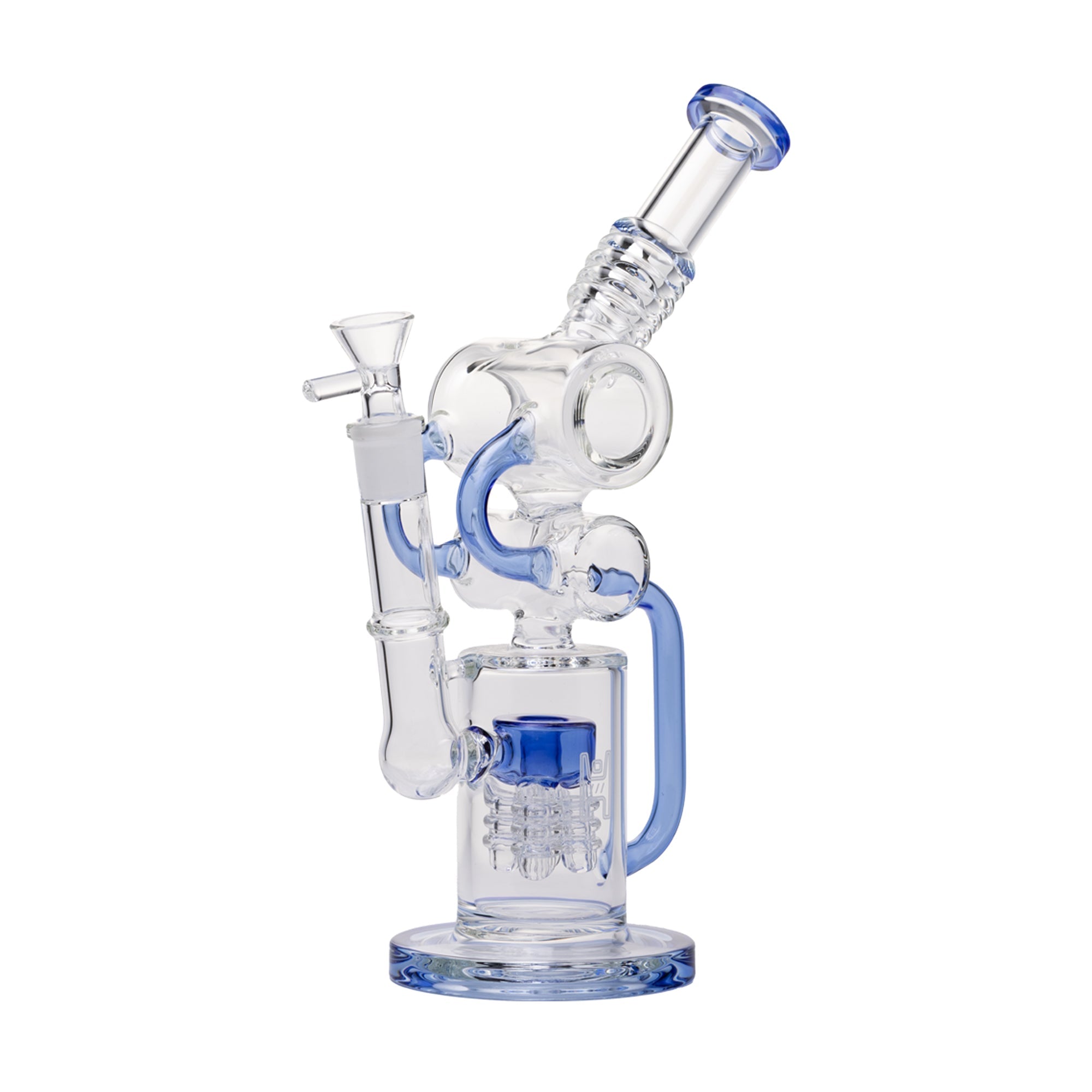 Human Grade Raygun Percolator Water Pipe in Light Blue – Side View