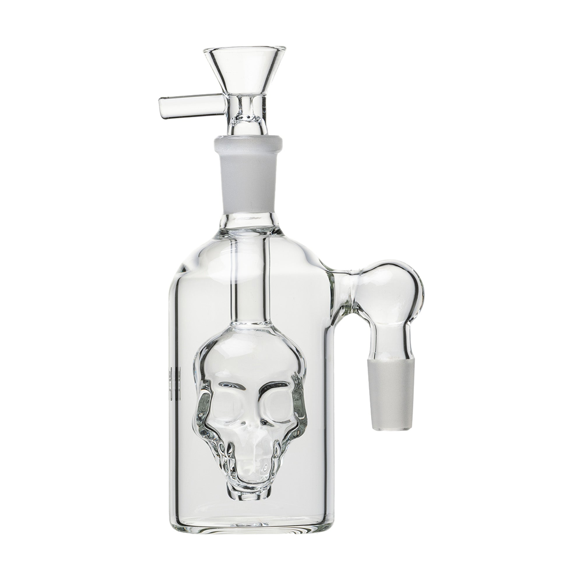 Human Grade Skull Ash Catcher, Clear, 90° joint