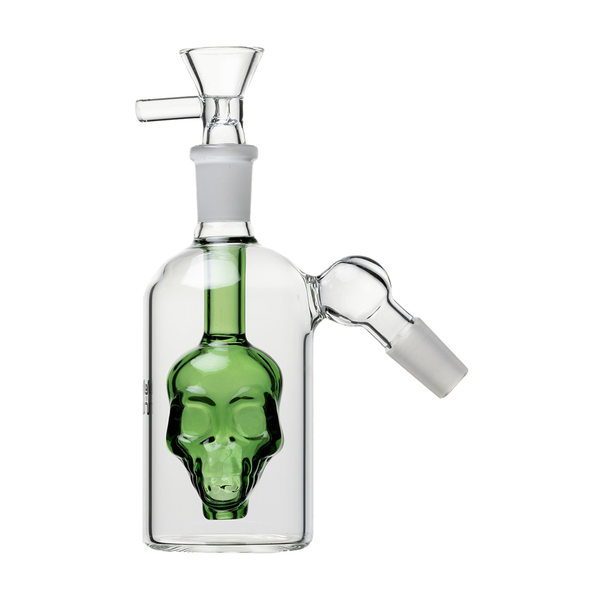 Human Grade Skull Ash Catcher, Green, 45° joint