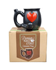 Embossed Red Heart Ceramic Mug