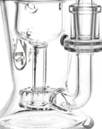 Close-up of circular perc inside Incycler Dab Rig showing smooth filtration design