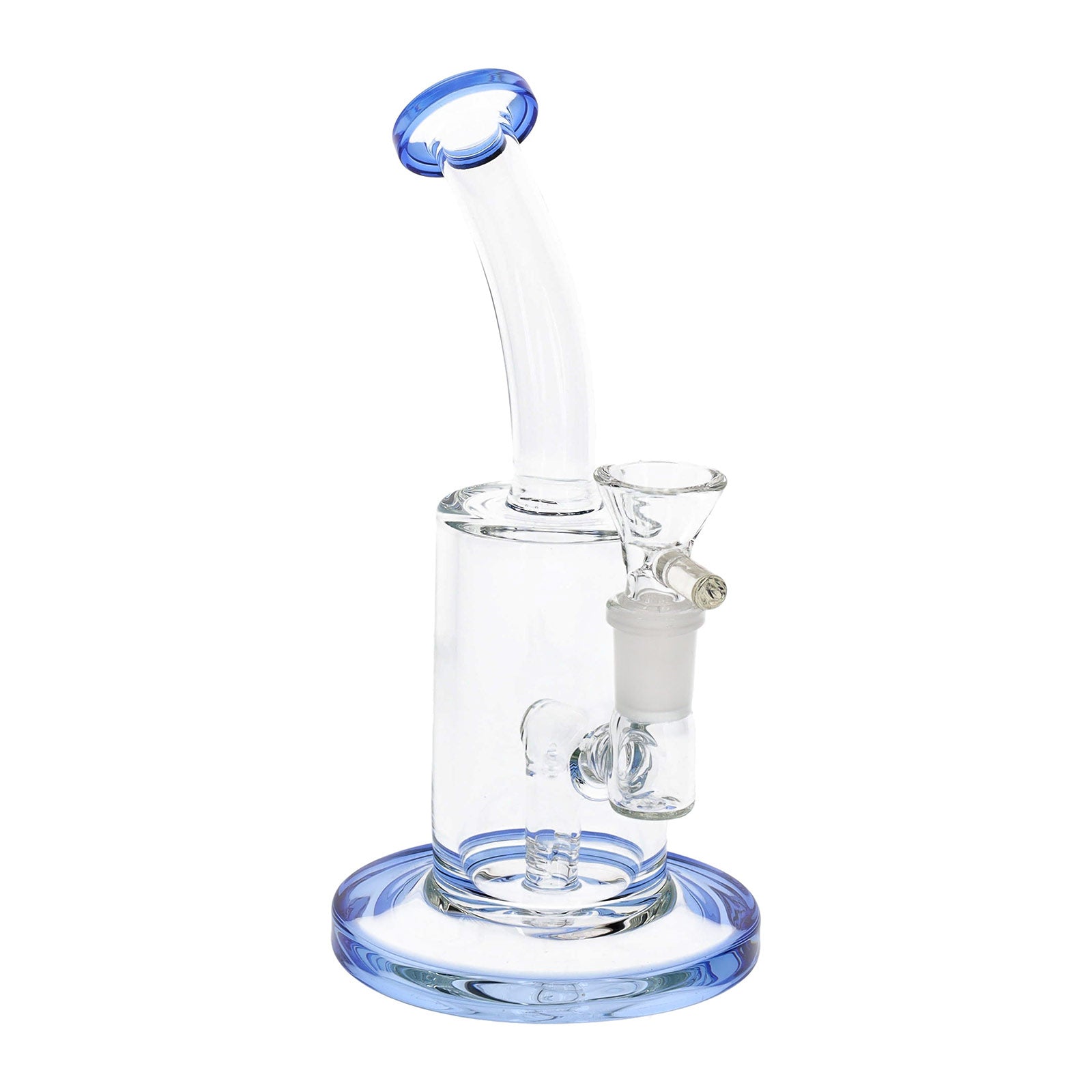Inline Mini Stemless Glass Bong in blue color