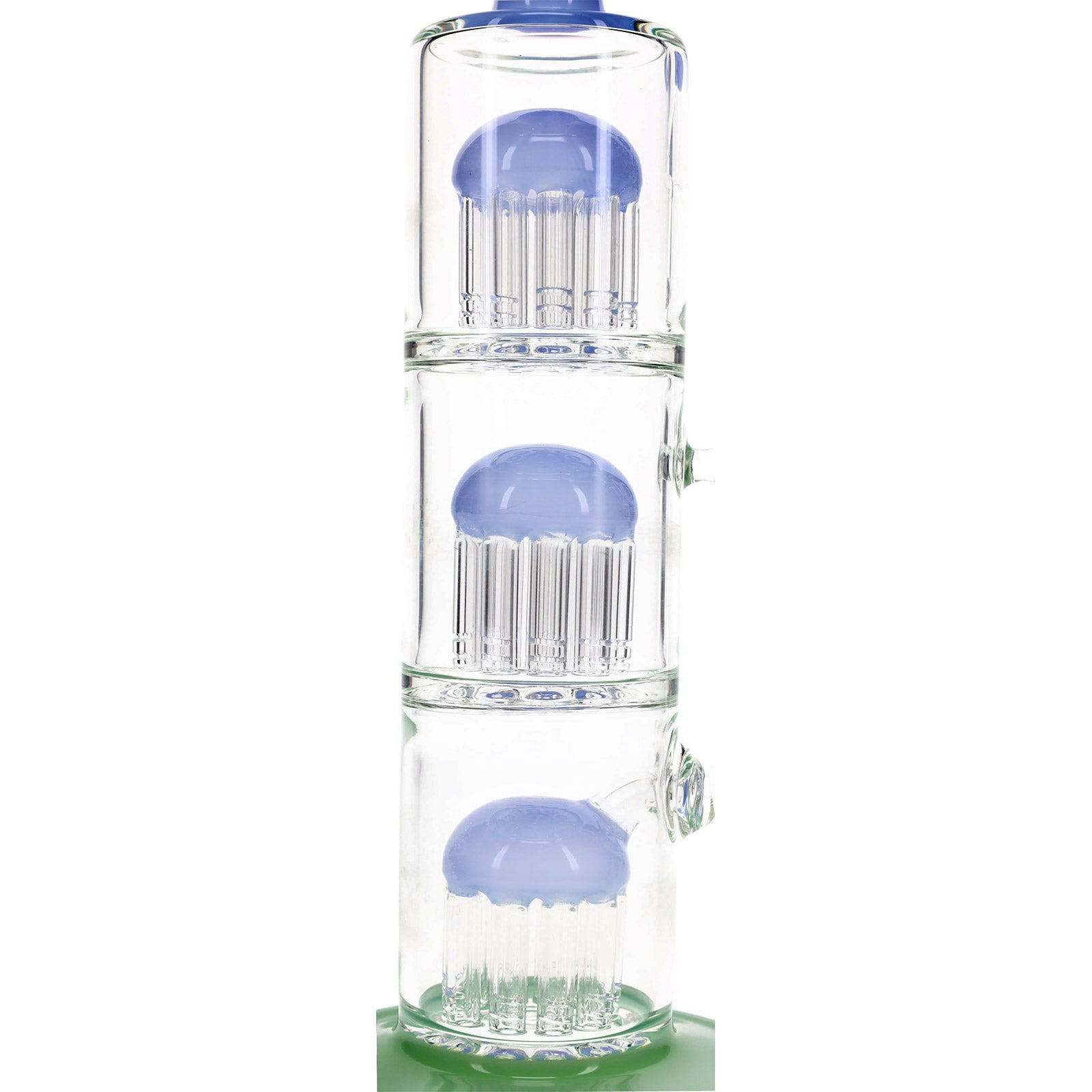 Jelly Stack Triple Tree Perc Glass Bong 13" closeup