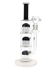 Jelly Stack Triple Tree Perc Glass Bong 13" in black