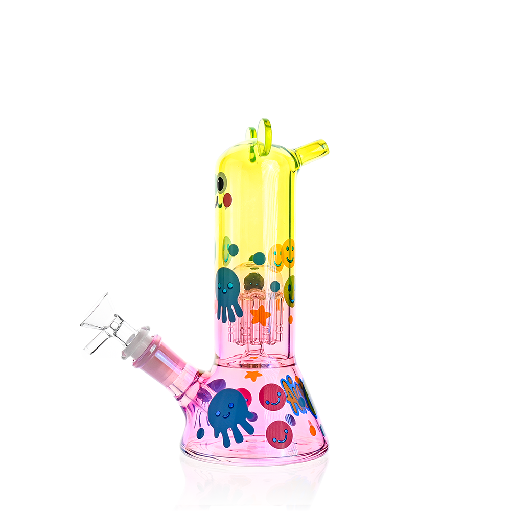 Cute Character Beaker Bong with Jellyfish Design