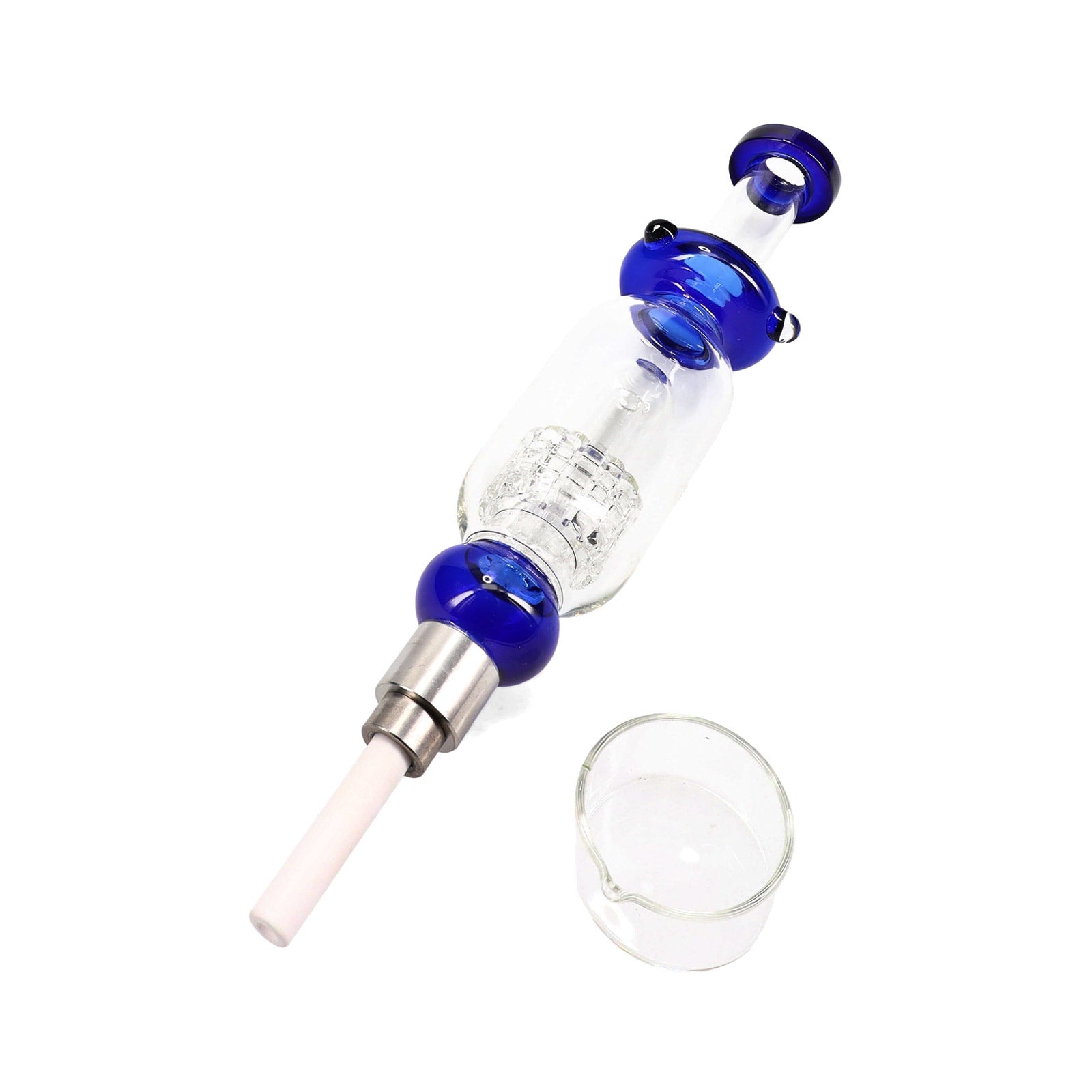 Lab Tower Glass Matrix Perc Nectar Collector Dabs in blue