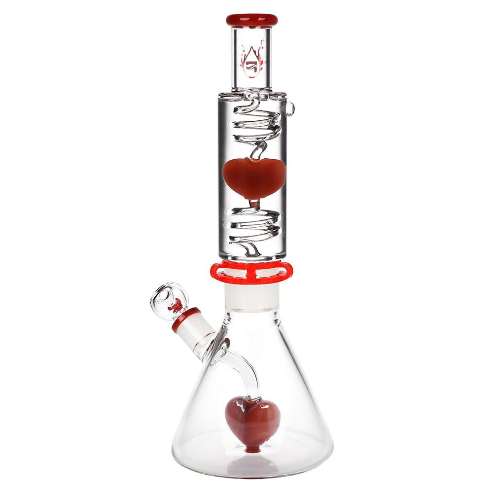 Love Heart Beat Glycerin Beaker Water Pipe – Side View