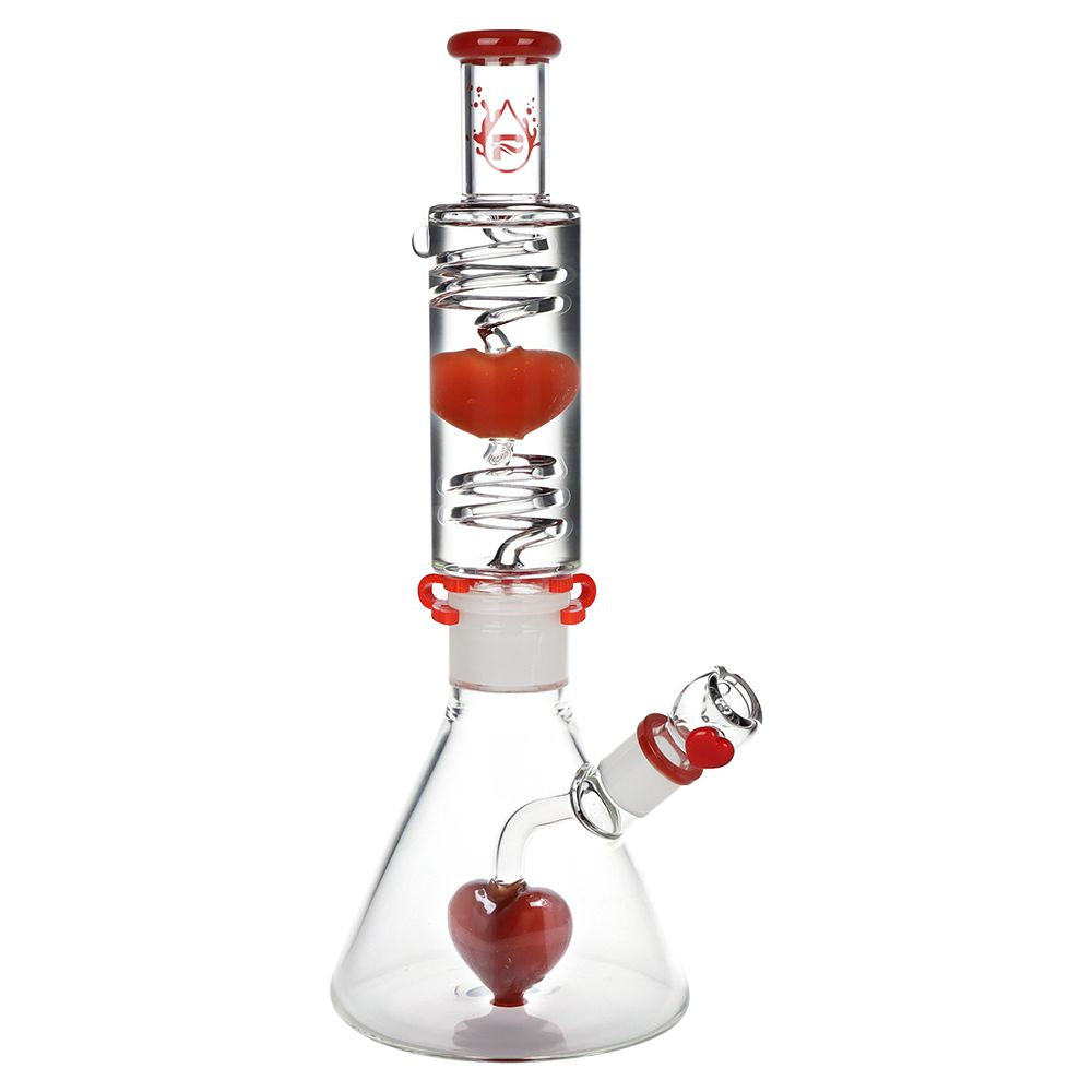 Love Heart Beat Glycerin Beaker Water Pipe – 14"