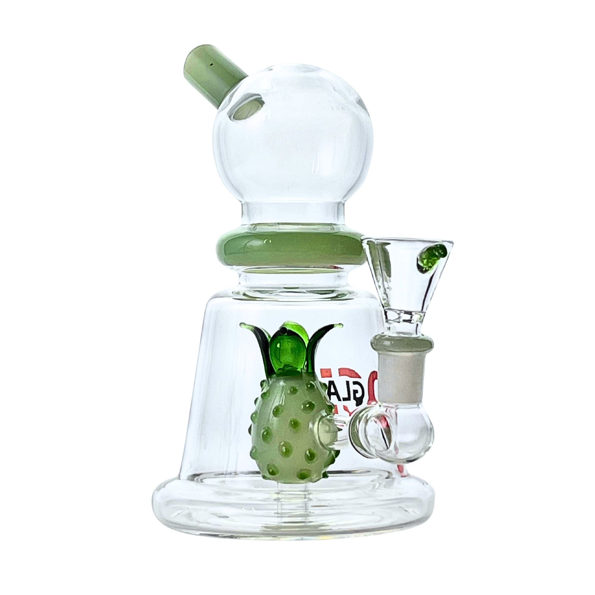 Luau Pineapple Perc Bong 7 inch in green