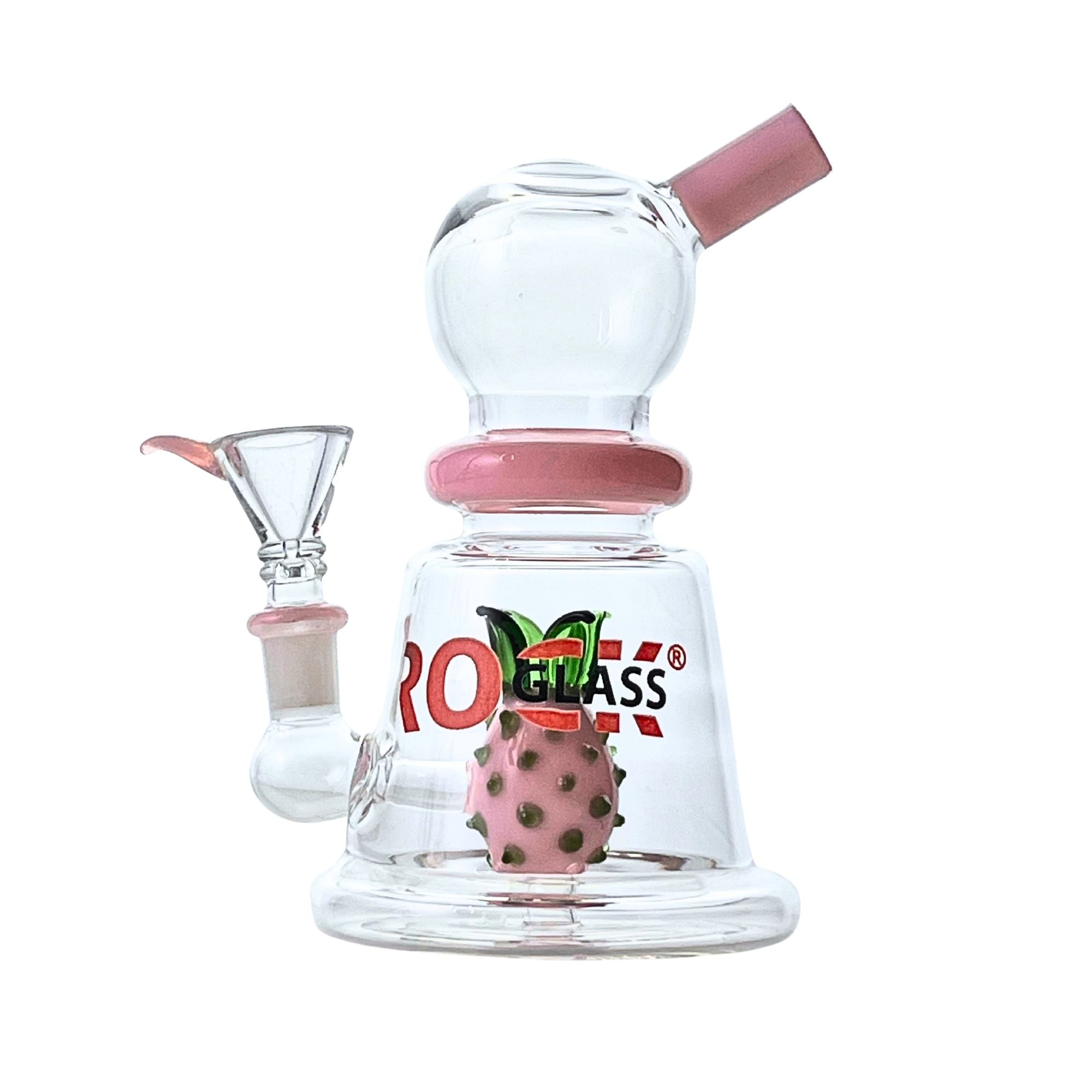 Luau Pineapple Perc Bong 7 inch in pink