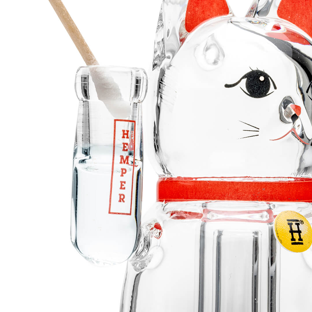 Details view of Lucky Money Cat Puffco Peak Replacement Glass