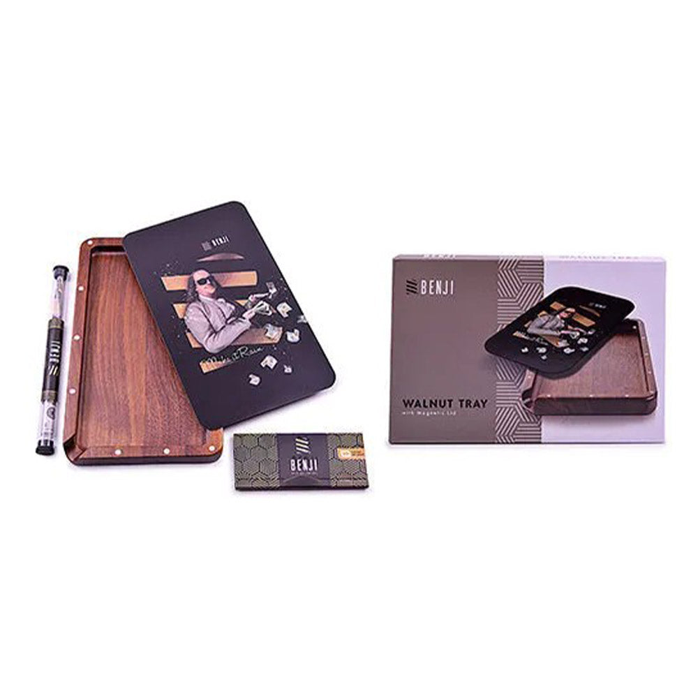 Luxury Walnut Rolling Tray Kit