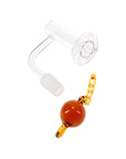 Male Quartz Domeless Terp Slurper Banger with Ball & Chain Beads – Amber