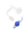 Male Quartz Domeless Terp Slurper Banger with Ball & Chain Beads – Light Blue