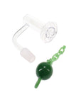 Male Quartz Domeless Terp Slurper Banger with Ball & Chain Beads – Light Green