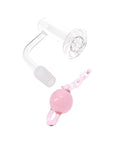 Male Quartz Domeless Terp Slurper Banger with Ball & Chain Beads – Pink
