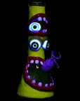 Maniacal Monster 3D Painted Beaker Water Pipe