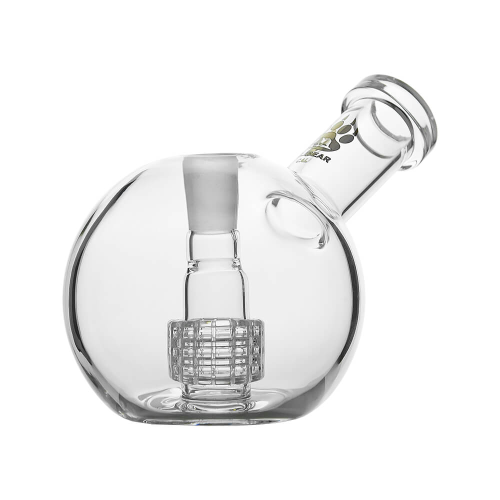 Clear Matrix Perc Globe Dab Rig - Side View