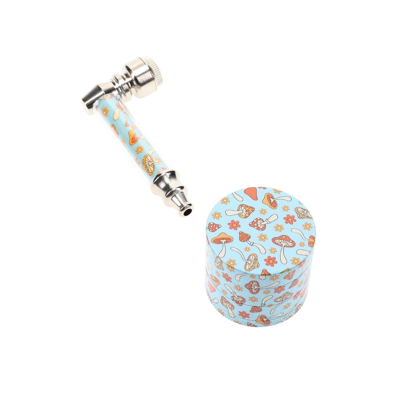 Metal Pipe &amp; 4-Part Metal Grinder Gift Set Mushroom