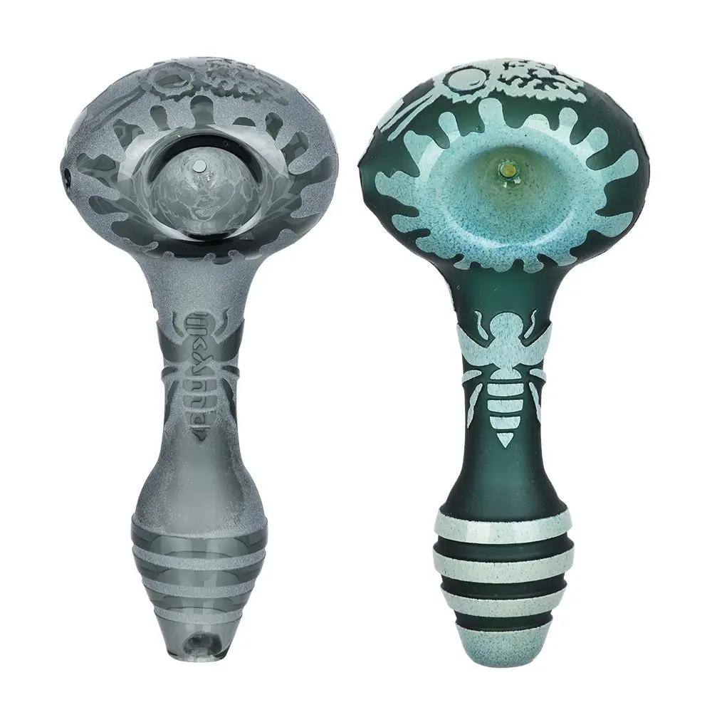 Milkyway Bee Hive Sandblasted Glass Spoon Pipe