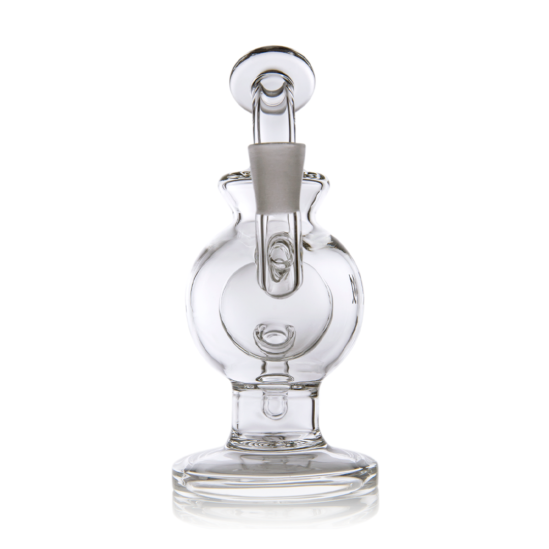 Back view of MJ Arsenal Atlas Mini Dab Rig with splash guard chamber
