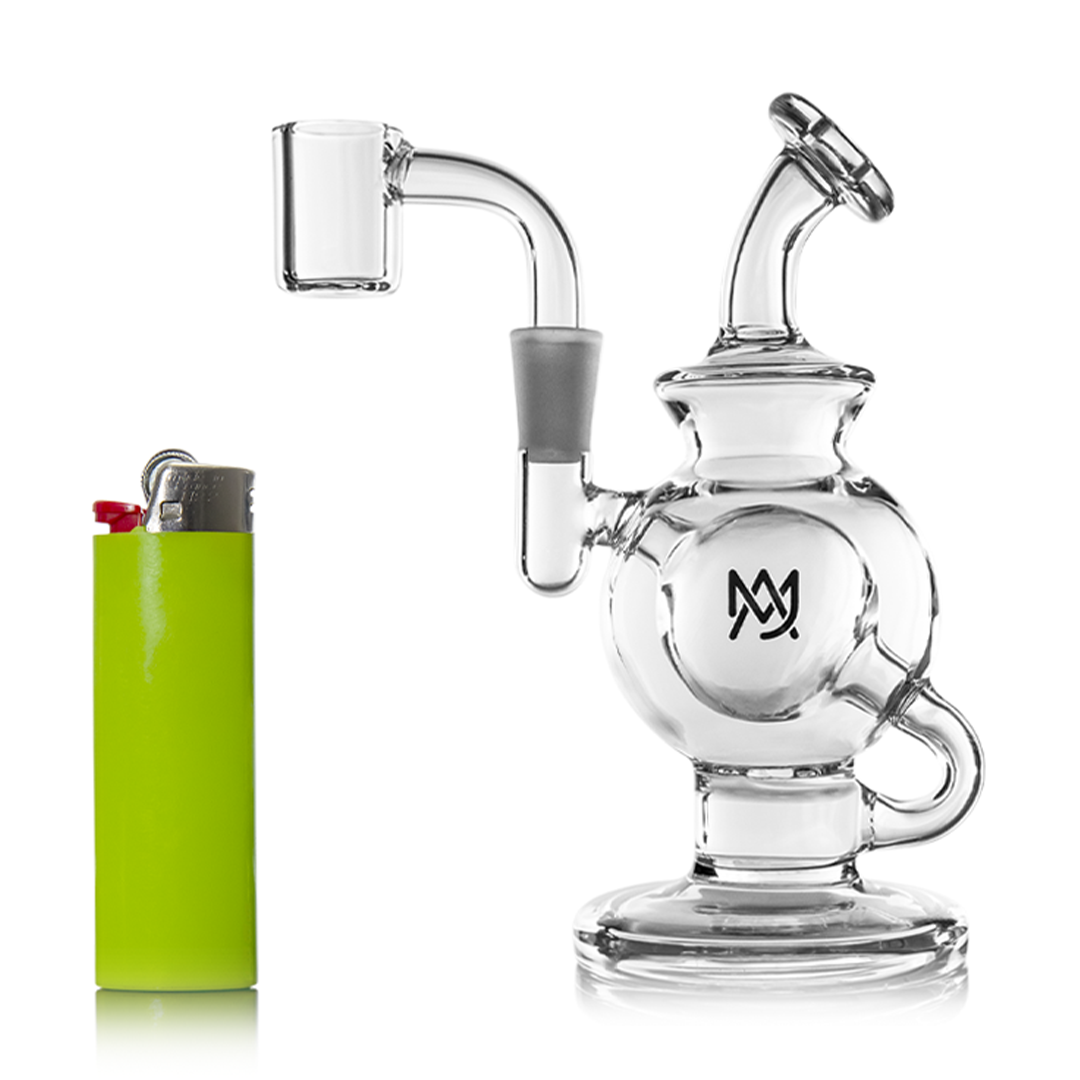 Side view of MJ Arsenal Atlas Mini Dab Rig compact 5-inch design
