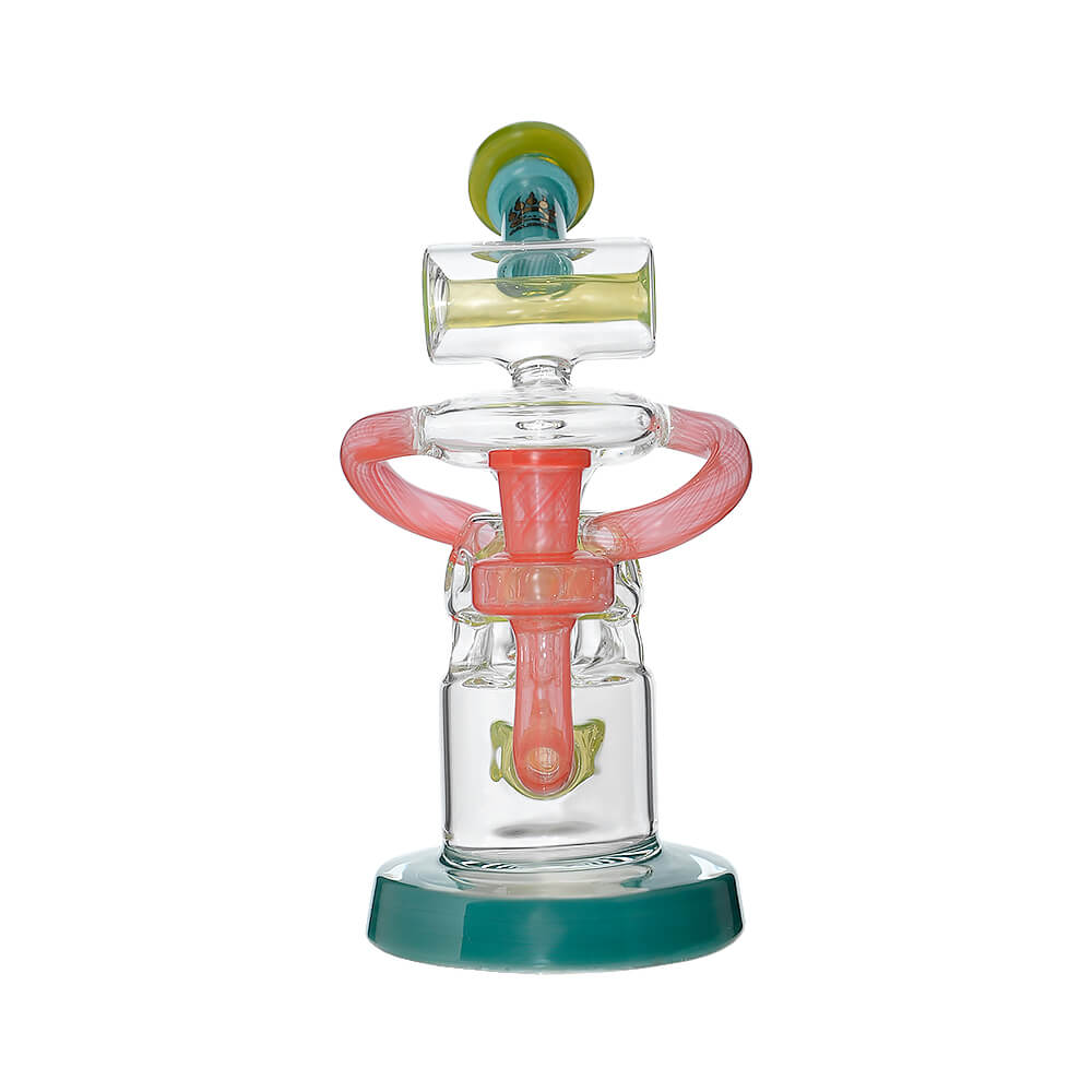 Back view of Multi-Chamber Recycler Glass Dab Rig