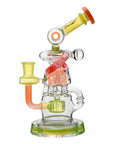 Cali Orange Multi-Chamber Recycler Glass Dab Rig