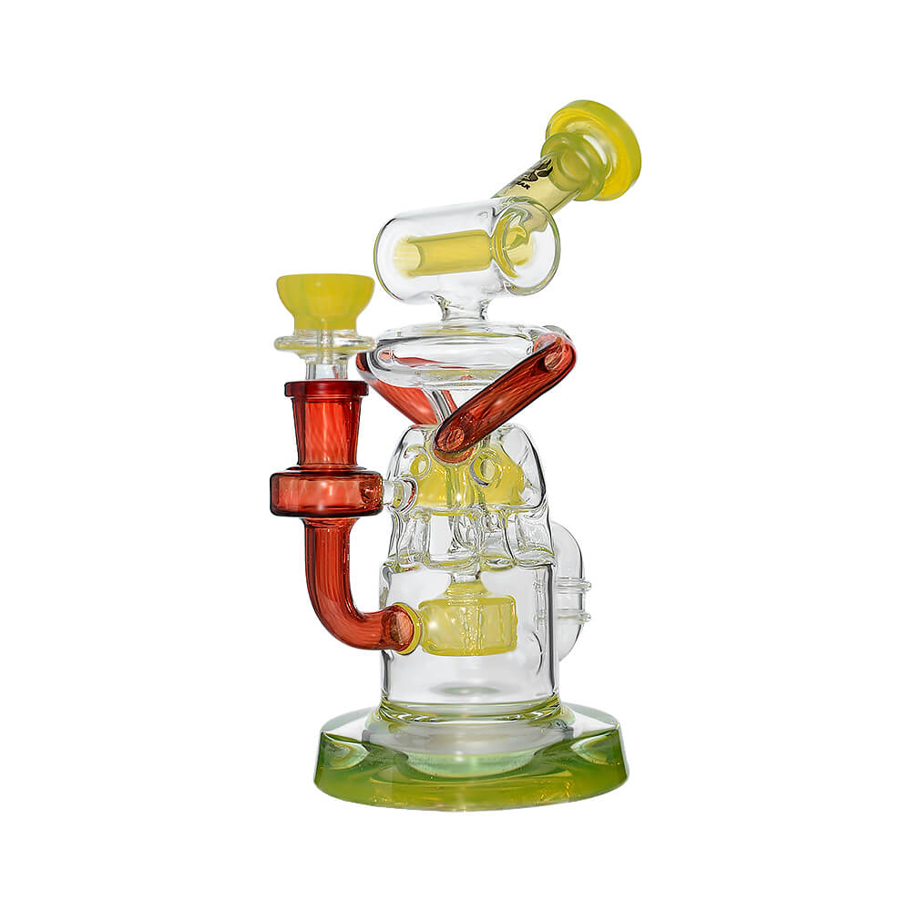 Lemon Candy Multi-Chamber Recycler Glass Dab Rig