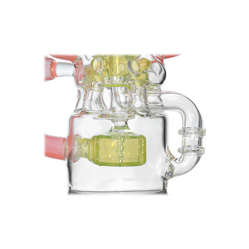 Closeup of Multi-Chamber Recycler Glass Dab Rig