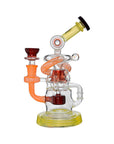 Red Multi-Chamber Recycler Glass Dab Rig