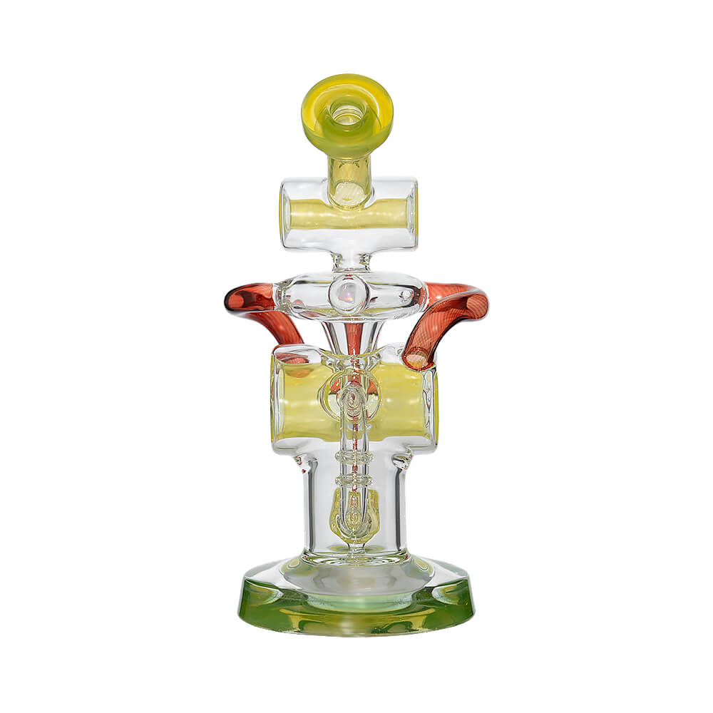 Back view of Lemon Candy Multi-Loop Recycler Water Bong