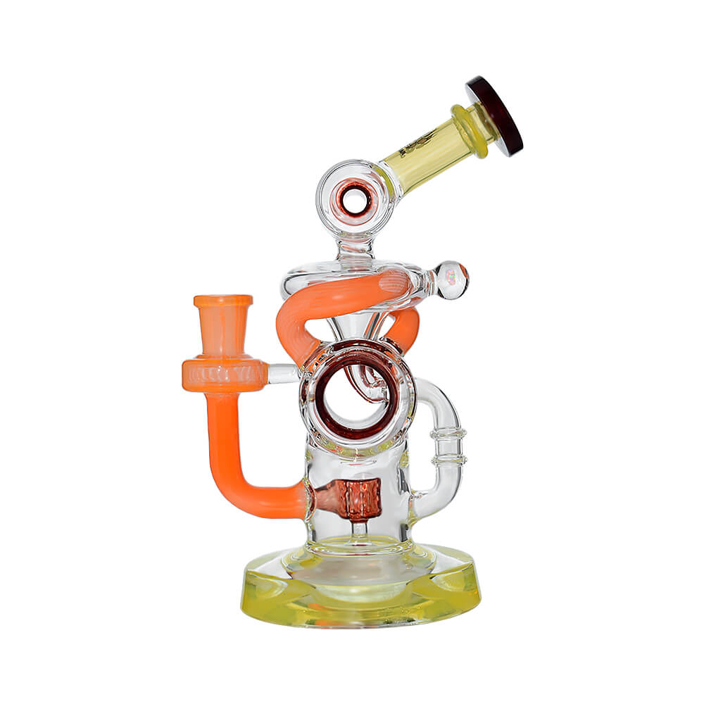 Red Multi-Loop Recycler Water Bong