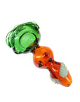 4.5" Multicolored Leaf Glass Hand Pipe in green
