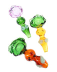 4.5" Multicolored Leaf Glass Hand Pipe