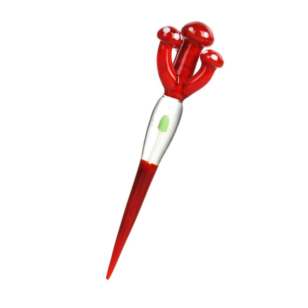 Red Mushroom Glass Dabber Tool for dabbing wax